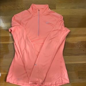 Nike 1/4 neon orange running pullover